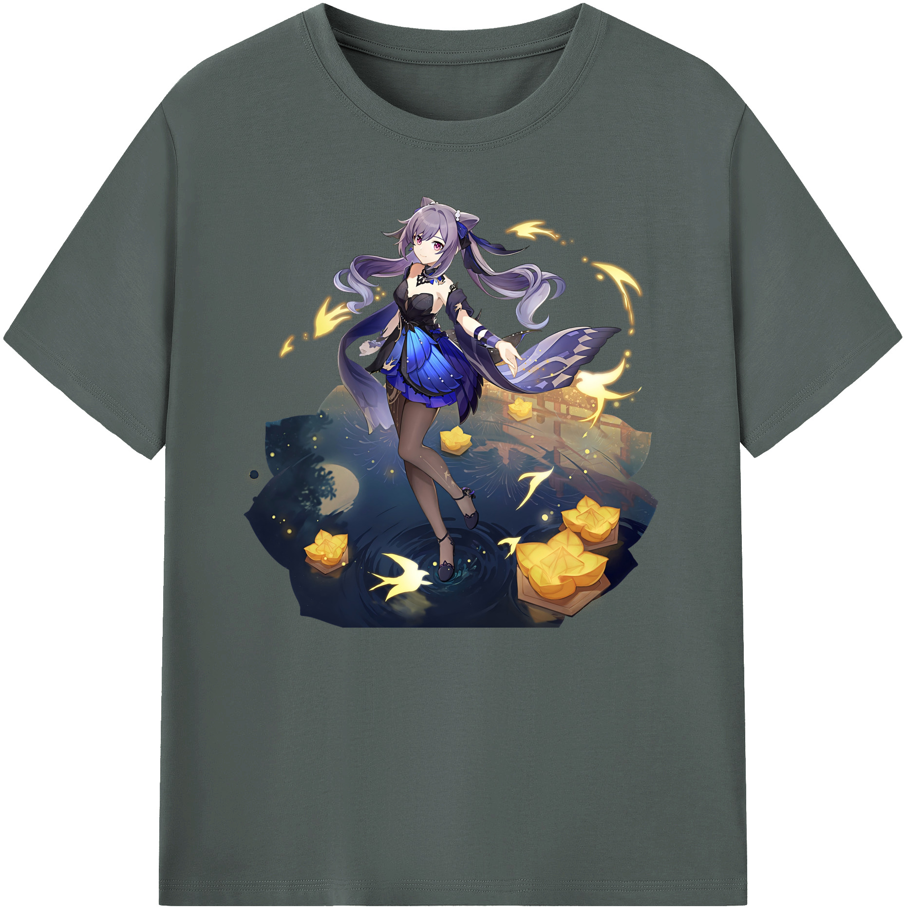げんし神 刻晴 こくせい genshin Kokusei 綿100％ メンズ半袖Tシャツ｜肌触りやわらか＆通気性